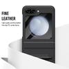 For Samsung Galaxy Z Flip7 FE 5G/Flip6 5G Hinge PU Leather PC Phone Cover with Stylus/Tempered Glass Film