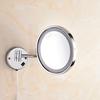 Silver Bath Mirrors 8"Wall Mounted Round One Side Bathroom Mirror LED Makeup Cosmetic Mirror Magnifying Lady's Private Mirror