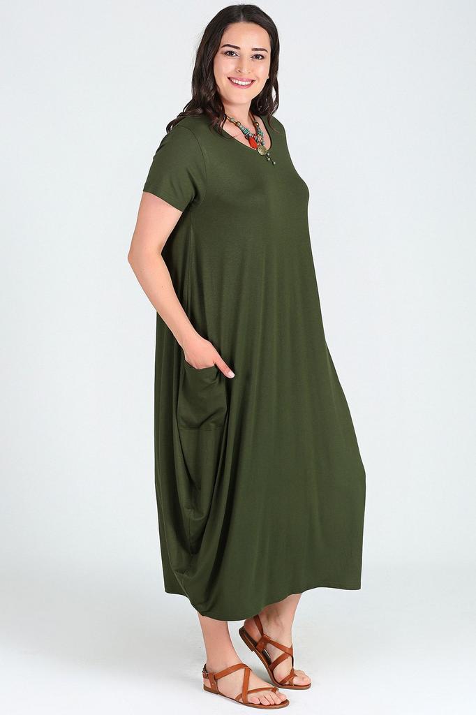 Женское платье большого размера Платье Jumbo с короткими рукавами