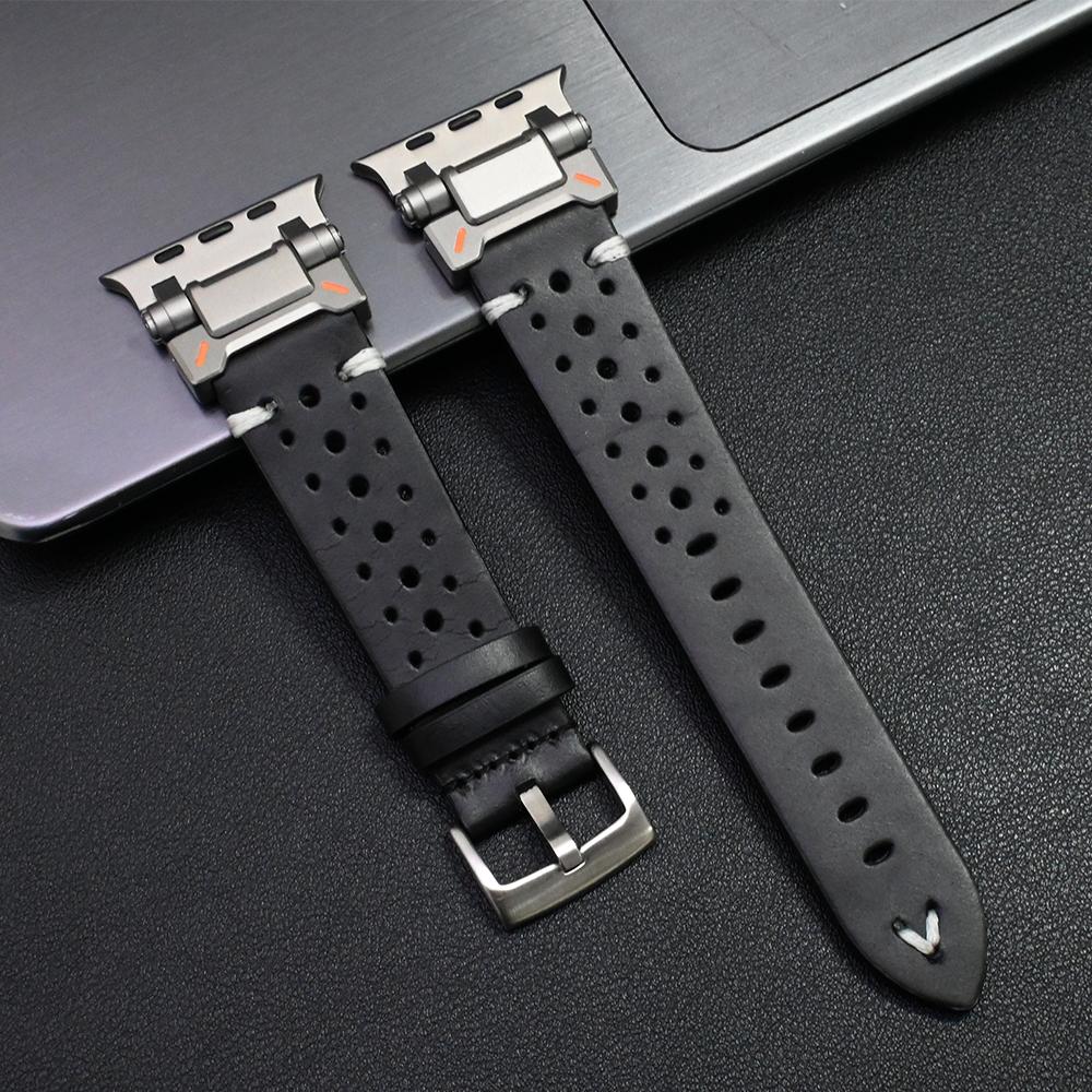 Роскошный кожаный ремешок для Apple Watch Ultra 3 49 мм 11 46 мм Браслет для iWatch ultra 2 49 мм Серии 9 8 7 se 6 45 мм 44 мм Ремешок для часов