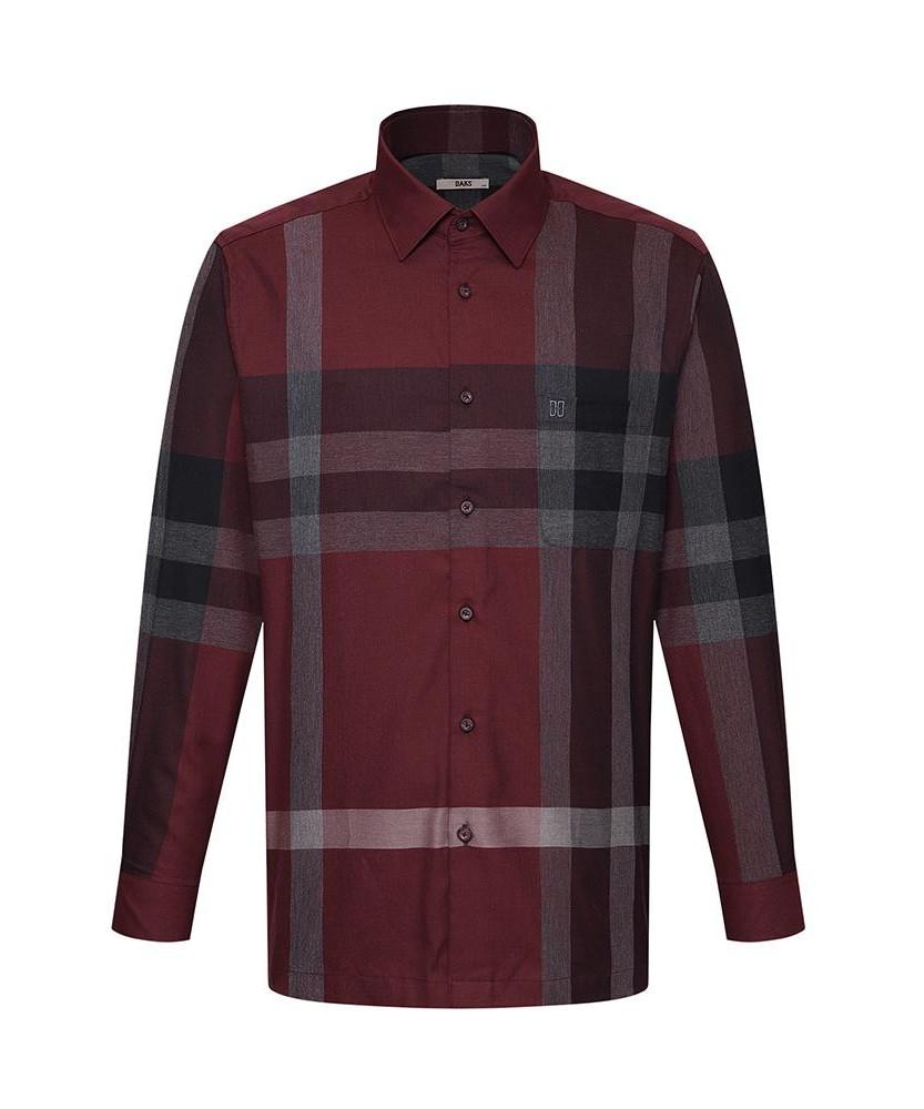 DAKS SHIRTS Cotton Blend Big Check Shirt Regular Fit Red_Dma1Shcl102R1