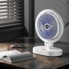 3-скоростной электрический настольный вентилятор со светодиодной подсветкой, перезаряжаемый бесщеточный двигатель, сверхтихий персональный охлаждающий вентилятор для домашнего офиса