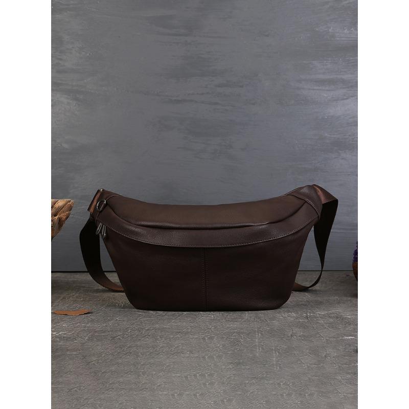 Первый слой коровьей кожи Повседневная нагрудная сумка Модная все для пожилых людей Маленькая седельная сумка Однотонная одноплечевая сумка через плечо для женщин