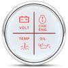 Red Light 52mm 4 LED Alarm Gauge Meter Volt Oil Press Water Temp Check Engine Alarm Indicator Gauge fit Car Boat DC12V24V Custom