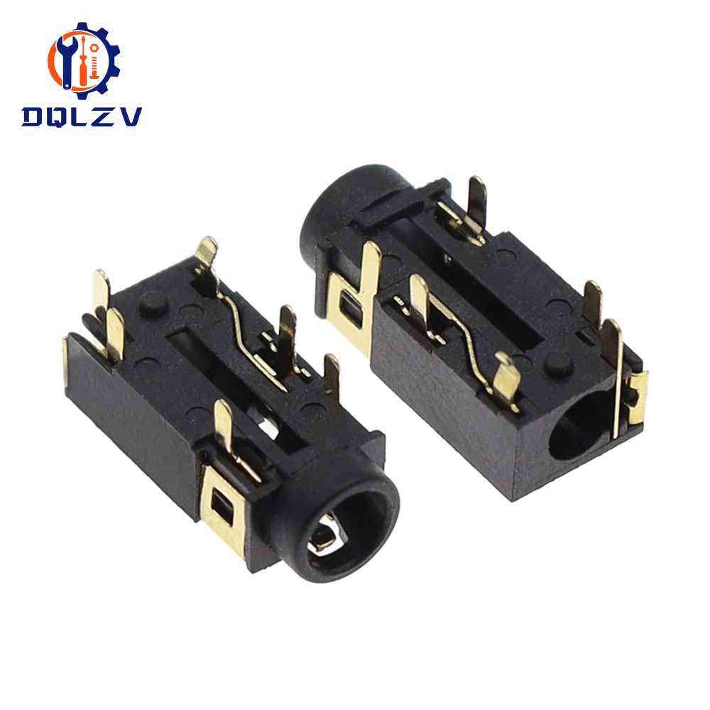 PJ-342 3.5mm Headphone jack PJ-242 6Pin Audio Socket Sinking Plate DIP Gold Plated Connector
