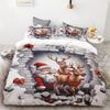 2024 New Style Duvet Cover Christmas Snowman Flower Three-piece Set One Quilt Cover Two Pillowcases Single Double Bed Queen King