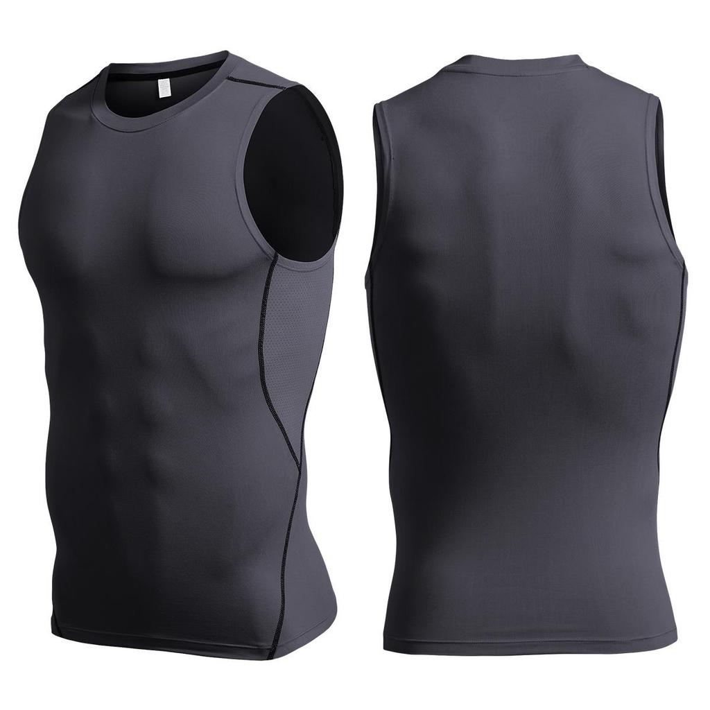 Men's Quick-Dry Breathable Silk Grid Sweat-Wicking Sports Tank for Summer Training & Running.