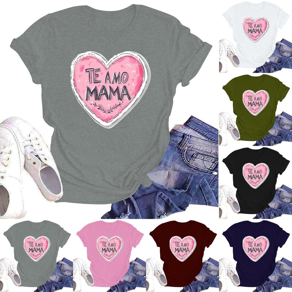 Женская повседневная футболка с круглым вырезом и короткими рукавами с принтом