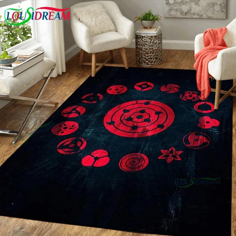 Anime Sharingan Carpet Rug Large Soft Flannel Floor Mat for Bedroom Living Room Decor Lightweight Blanket for Adults Kids Gift