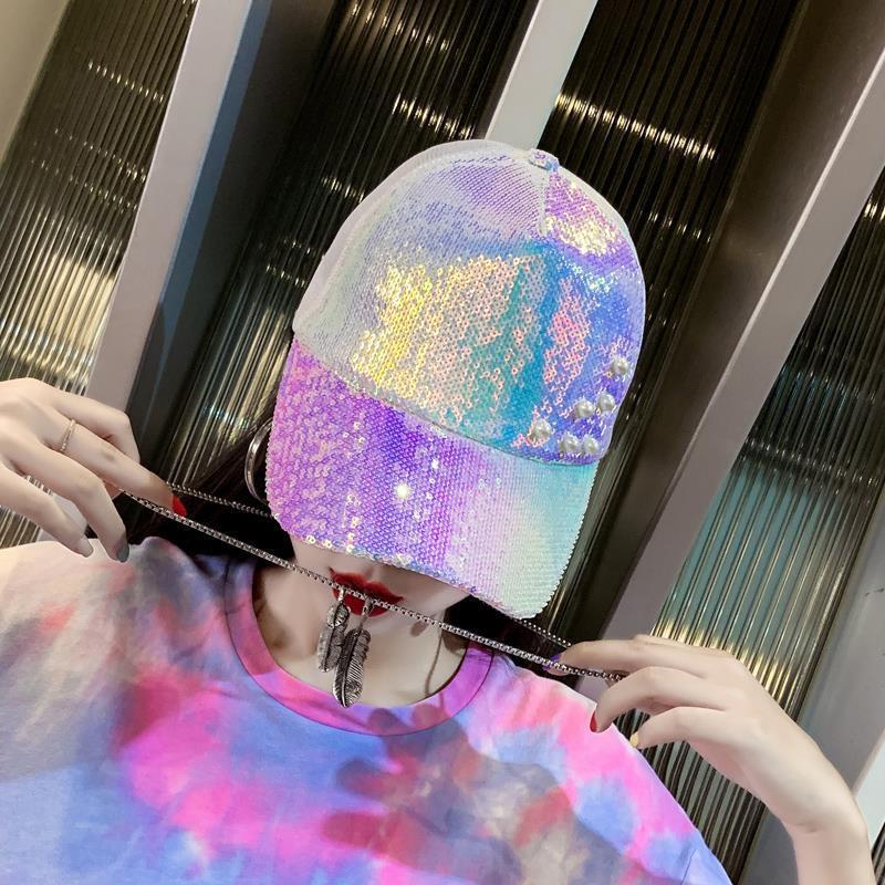 Женская модная кепка-утка с пайетками и бисером - Весенне-осенняя солнцезащитная шляпа