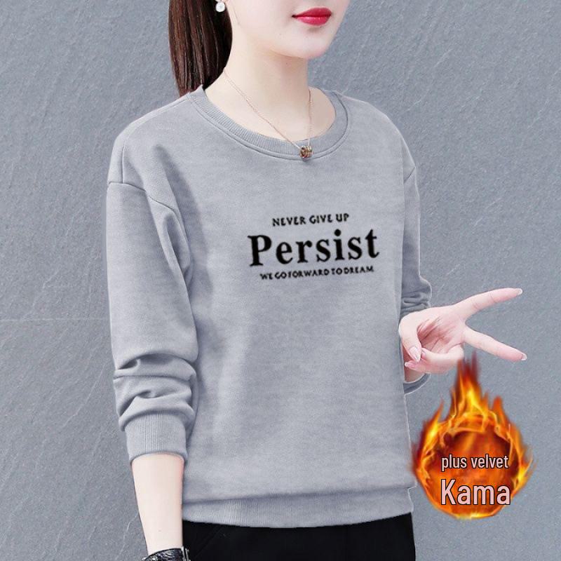 Женская толстовка Huamian больших размеров с бархатной подкладкой - повседневная куртка-пуловер свободного кроя на осень/зиму 2023 года