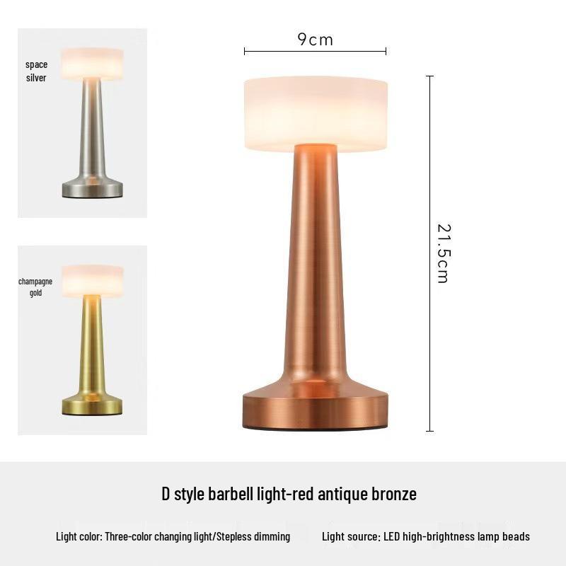 Retro LED Touch Table Lamp - USB Rechargeable for Bedside, Dining, Bar, and Desktop Atmosphere