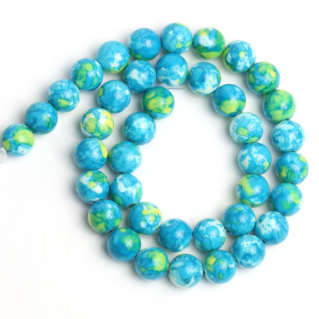 1 нить/пакет 6/8/10 мм натуральный дождь цветок яшма каменная бусина разноцветные круглые свободные бусины для ювелирных изделий DIY серьги изготовление браслетов аксессуары