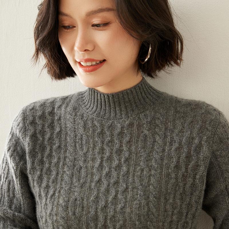 Women's Cashmere Sweater Qinghe Cashmere 100% Cashmere Autumn and Winter Cashmere Thickened Pullover Soft and Warm