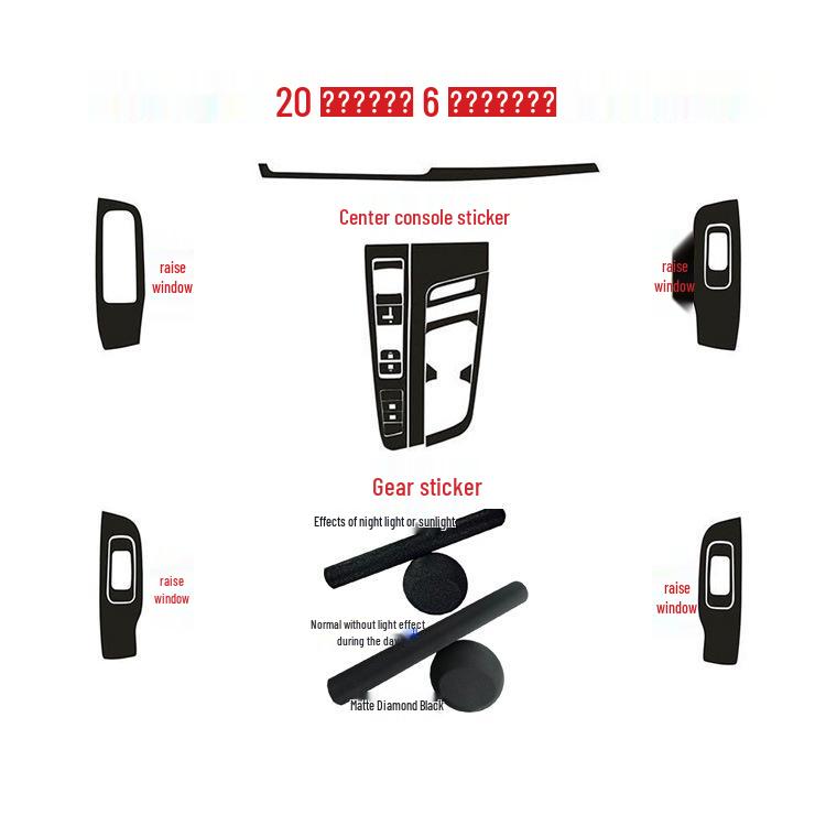 MG6 Third-Gen Interior Carbon Fiber Gear Stickers for 20 Models