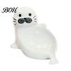 Non-slip Soap Container Cute Seal Ceramic Dish, with Self-Draining Design, Sponge Drainage Tray Organizer Tray, for Bathroom Countertop And