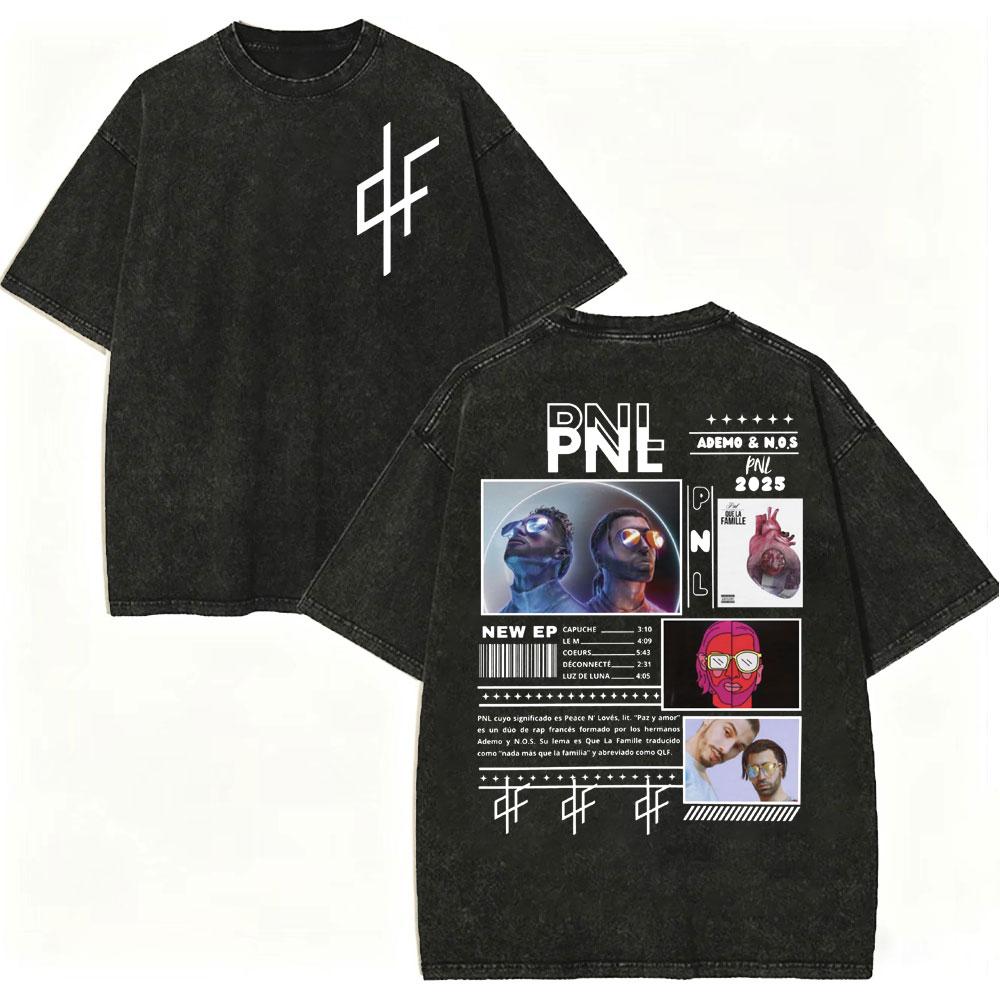 Vintage Washed Rap Group Pnl Album Print T Shirt Men Women Fashion Hiip Hop Tshirt Summer Casual Cotton Short Sleeve Tshirts