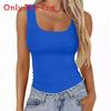 Streetwear Sleeveless Bodycon Tank Top With Square Neck For Casual And Fitness Use