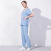 2 Pieces Outfits Women Nursing Working Tops+Loose Pants Nurse Suit Short Sleeve Quick Dry V-neck