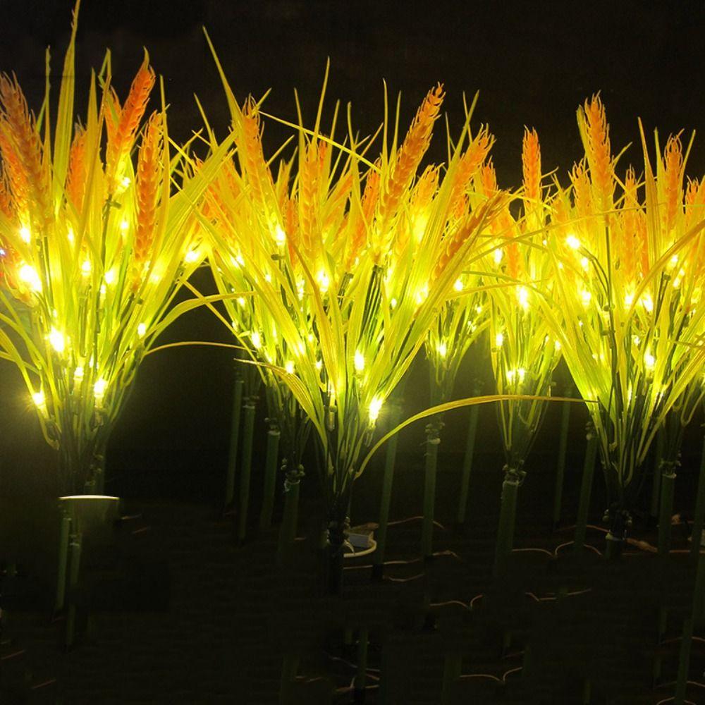 Светодиодный светильник на солнечной батарее, монтируемый на грунт, светильник-колышек в виде колоса пшеницы, светильник на солнечной батарее, садовое освещение