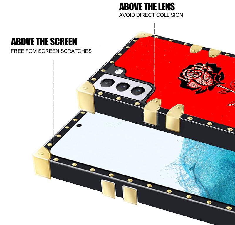 Чехол-подставка с розой для Samsung Galaxy S22 S21 S20 FE Lite S10 E S9 S8 Note 9 10 20 Ultra Plus A73 A53 A33 A23 A13 A72 A52, чехол для телефона с кольцом