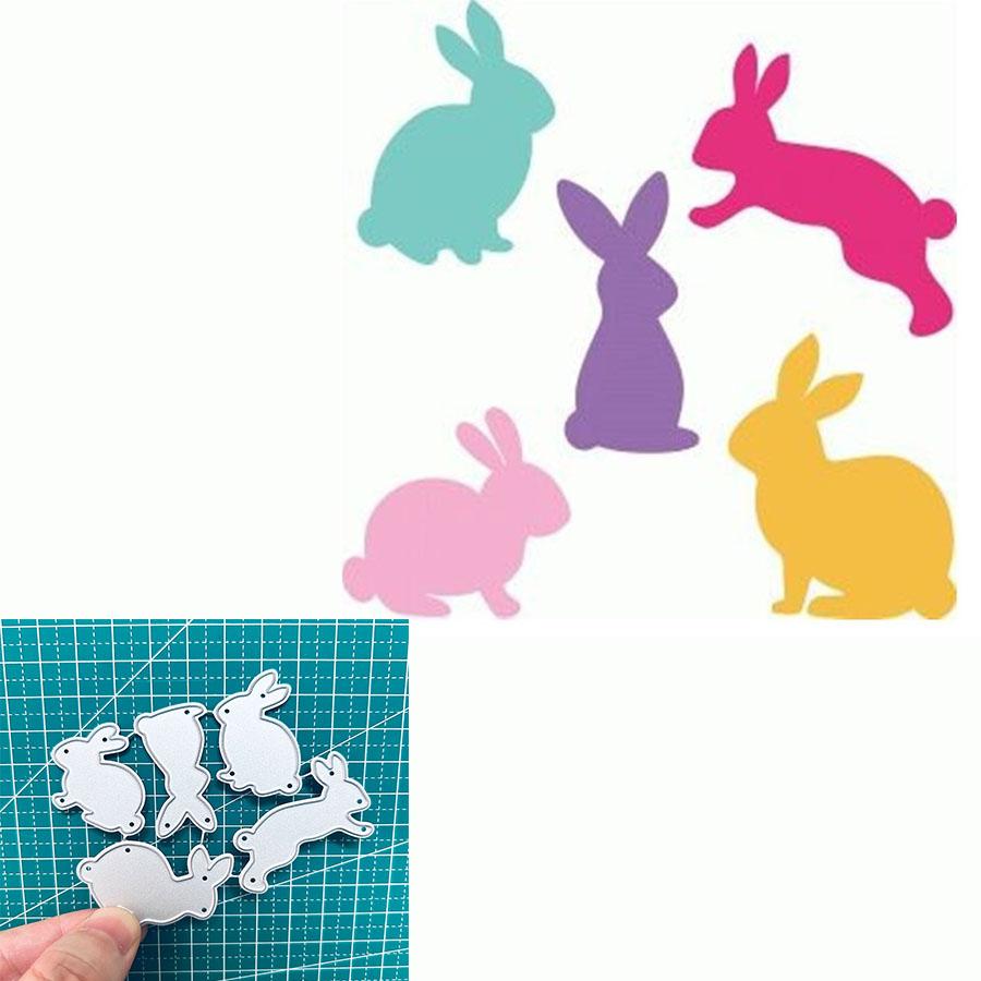 Rabbits Metal Cutting Dies Stencil for DIY Scrapbooking Photo Album Embossing Paper Cards Crafts Diecuts