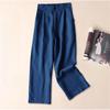 Summer New Solid Casual Wide Leg Pants for Women Fashion Cotton and Linen Loose Pants Woman High Waist Elegant Simple Women Trousers 24711