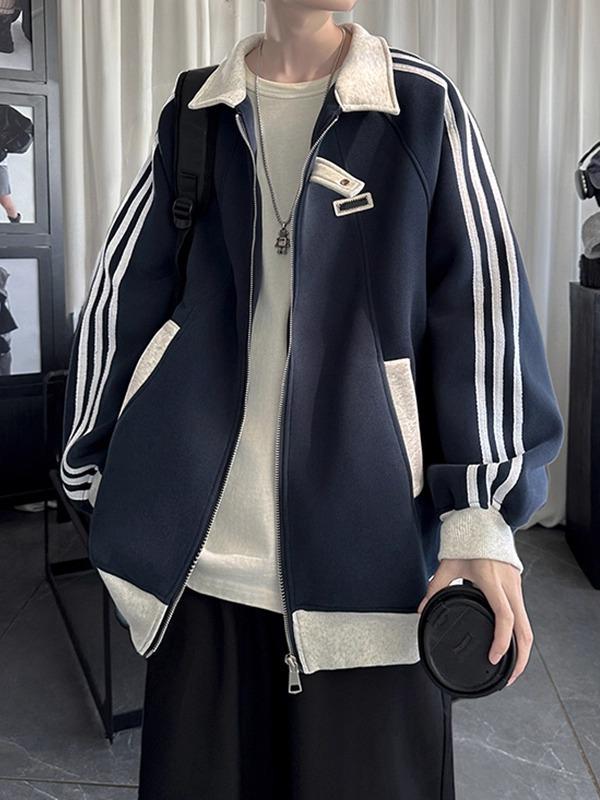 Стильная американская толстовка в полоску большого размера - Унисекс, повседневная, свободная, кардиган