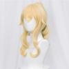 Professional Jean Cosplay Wig Genshin Impact Blond Curly Ponytail Heat Resistant Synthetic Hair Anime Cosplay Wigs + Wig Cap
