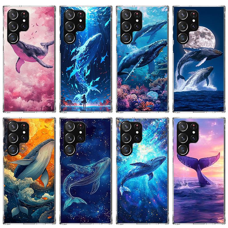 Humpback Whale Sea Giant Phone Case For Samsung Galaxy S26 S25 Edge S24 S23 Ultra S22 Plus S21 S20 FE Soft TPU Back Cover Funda