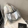 Summer New Solid Color Simple Wind Large Capacity Casual Fashion Glossy Underarm Shoulder Tote Bag