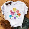 Cute Cartoon Balloon Round Neck Short-sleeved T-shirt Women's Casual Harajuku Loose T-shirt Top