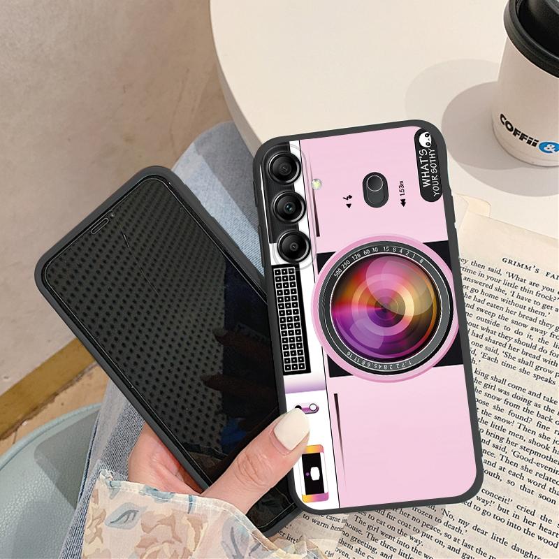 Funny Camera Patterned Phone Case For Samsung S24 S23 Ultra Plus A55 A54 A35 A34 A25 A24 A23 A15 A14 4G 5G For Samsung A54 Shockproof Bumper Cover