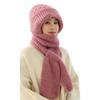 2-in1 Soft Warm Scarf Cap Crochet Hooded Scarf Hat for Skiing Hiking Universal Lady Windproof Shawl Hat with Neck Covers