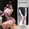 Domila's New Luxury Lady Deep V Open Chest Diagonal Cheongsam Sex Underwear Sexy Pure Desire Perspective Temptation