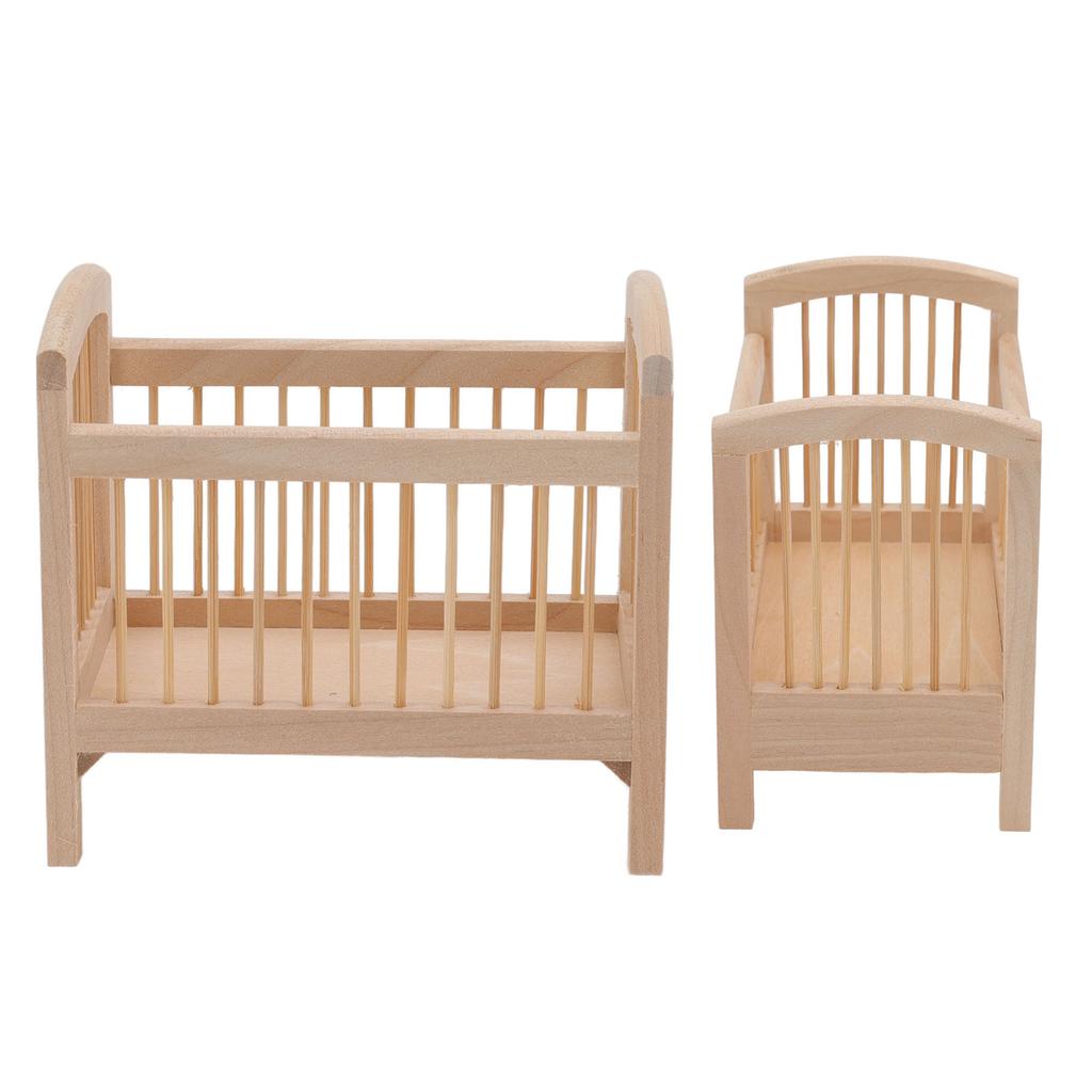 Миниатюрная детская кроватка 1/12 масштабная реалистичная деревянная мебель без заусенцев мини-кровать для кукольного домика