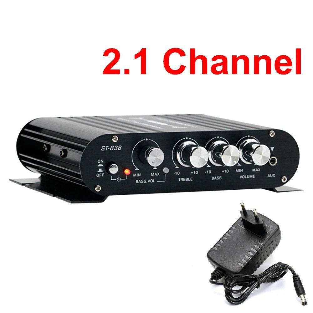 Subwooferoof ST-838 Amplifier 2.1 Channel Power Amplifier for Speaker/Phone/Computer/DVD