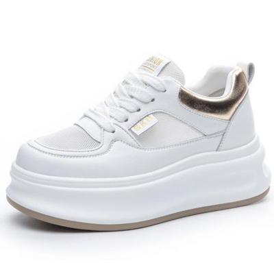 Модные 7 см сетчатые синтетические микрофибровые кожаные кроссовки на толстой подошве, весна, полая платформа, осень, женские туфли на плоской подошве, сандалии, лето