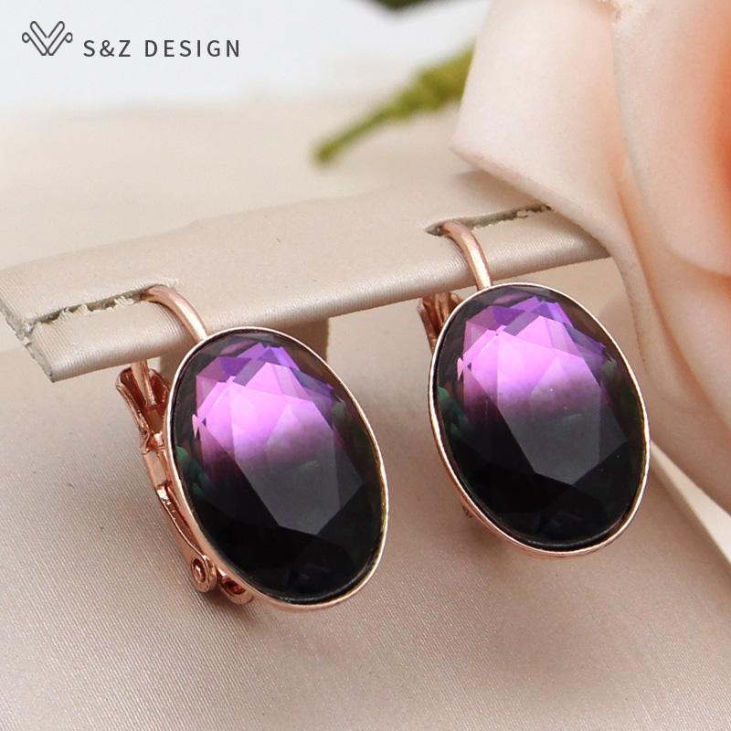 Модные овальные серьги в форме яйца с имитацией турмалина для женщин, свадебные серьги цвета розового золота, ювелирные изделия