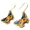 [P3659] - Orange Green 'Butterflies' Designer Earrings