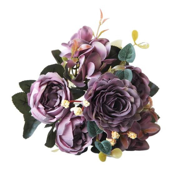 Винтажные искусственные пионы, искусственные шелковые цветы, букет гортензии, розы, пионы, цветочные центральные элементы для свадебного мероприятия, вечеринки, домашнего декора