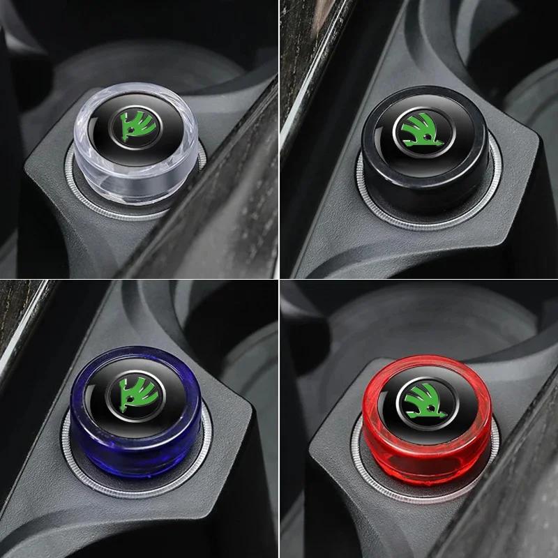 QGO2 Car Cigarette Lighter Cover DustProof Decoration Cap For Skoda Fabia Superb Yeti Octavia Enyaq Rapid Kodiaq Kamiq Karoq Scala A7