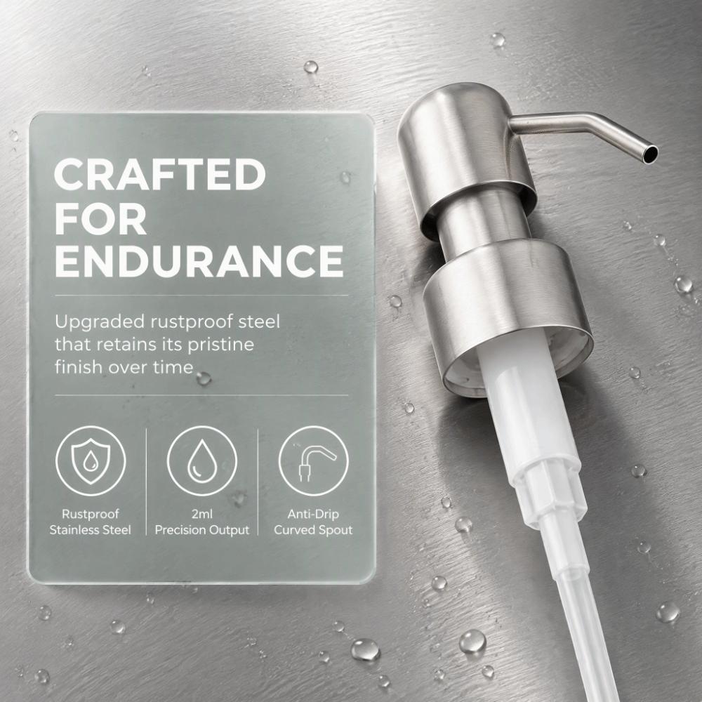 Rust Proof Pump Replacement Head Stainless Steel Soap Dispenser Pump  Bathroom Kitchen Use