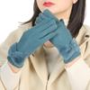 Korean-Style Women's Winter Velvet Cycling Gloves - Warm, Windproof, and Cold-Resistant