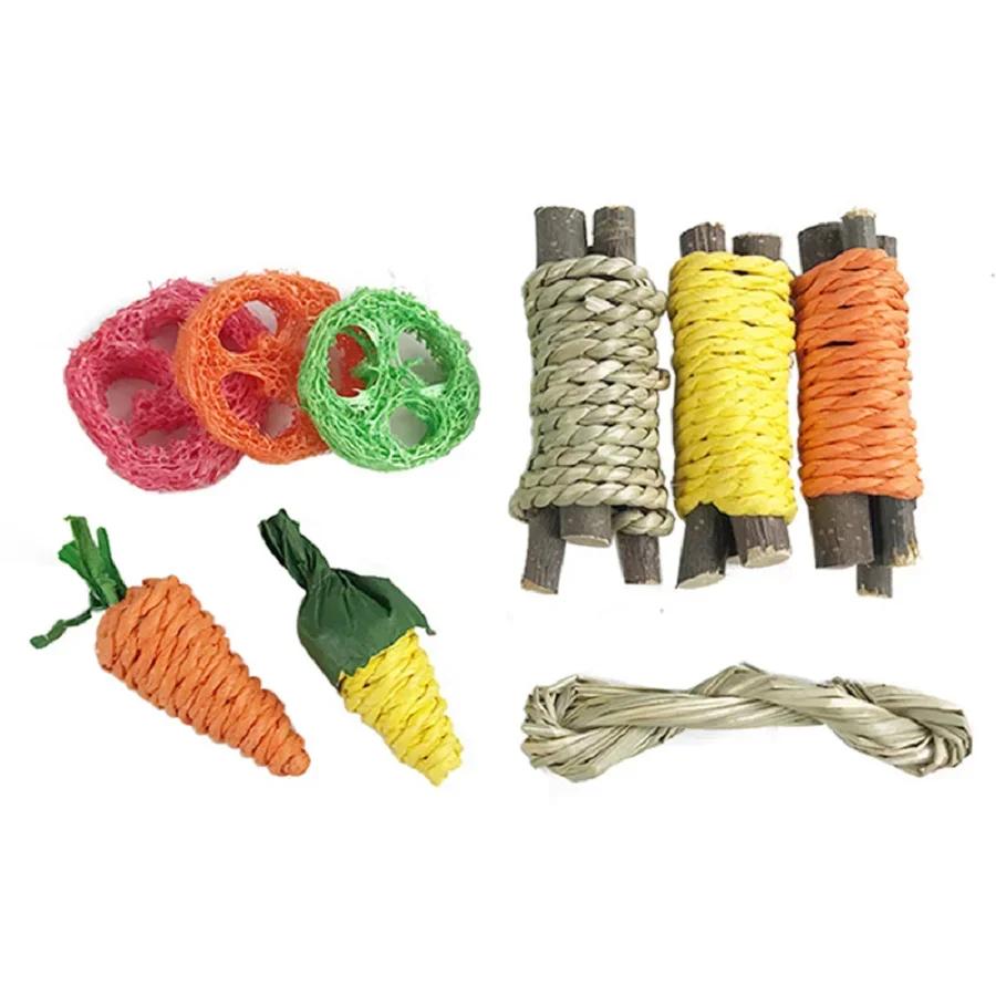 Engaging Dental Chew Toys for Rabbits, Guinea Pigs, and Cats - Fun & Healthy Snack Set