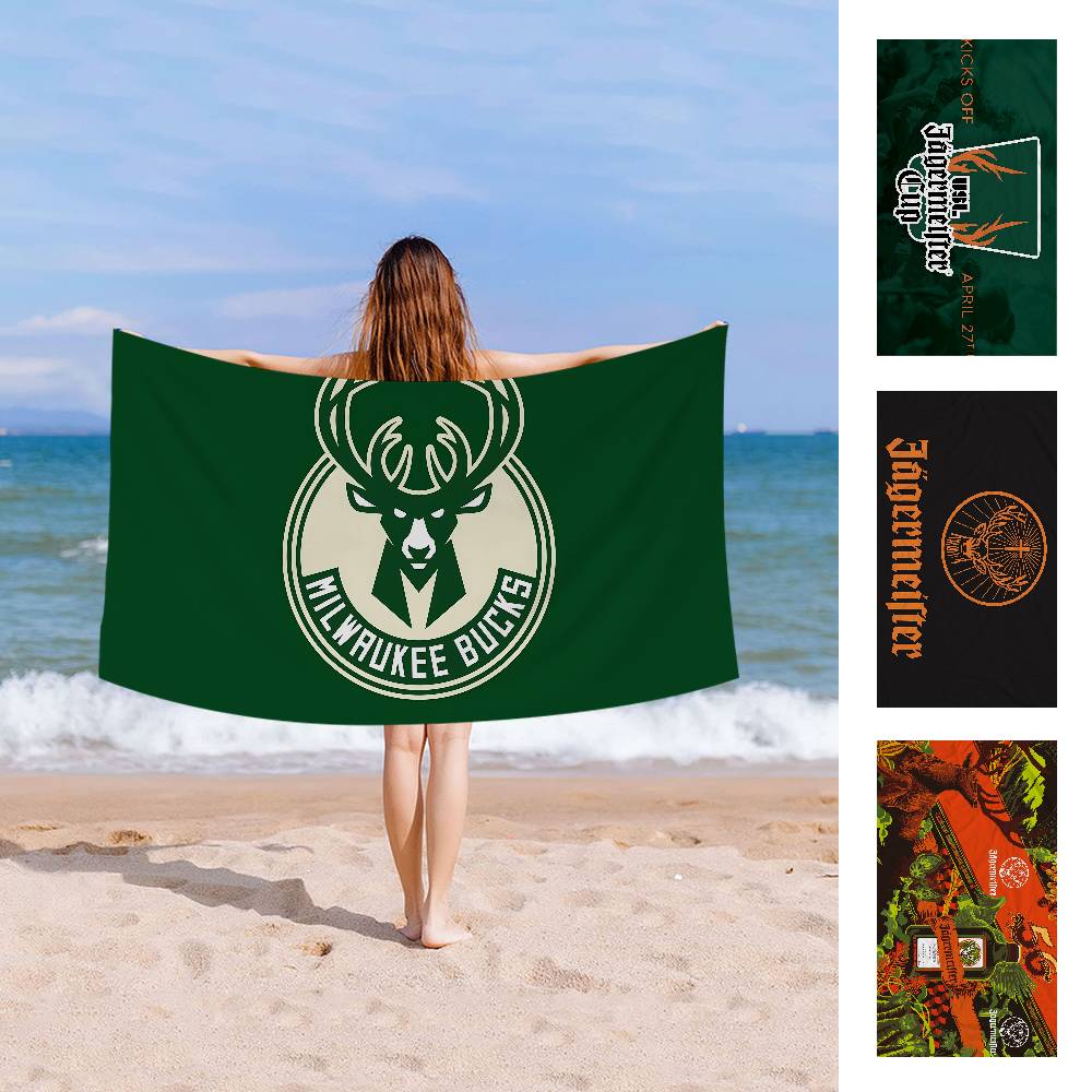 Liqueur Brand J-Jaegermeister Beach Towel Colorful Bath Towels For Girl Microfiber Quick Dry Sand Beach Yoga Spa Gym Pool