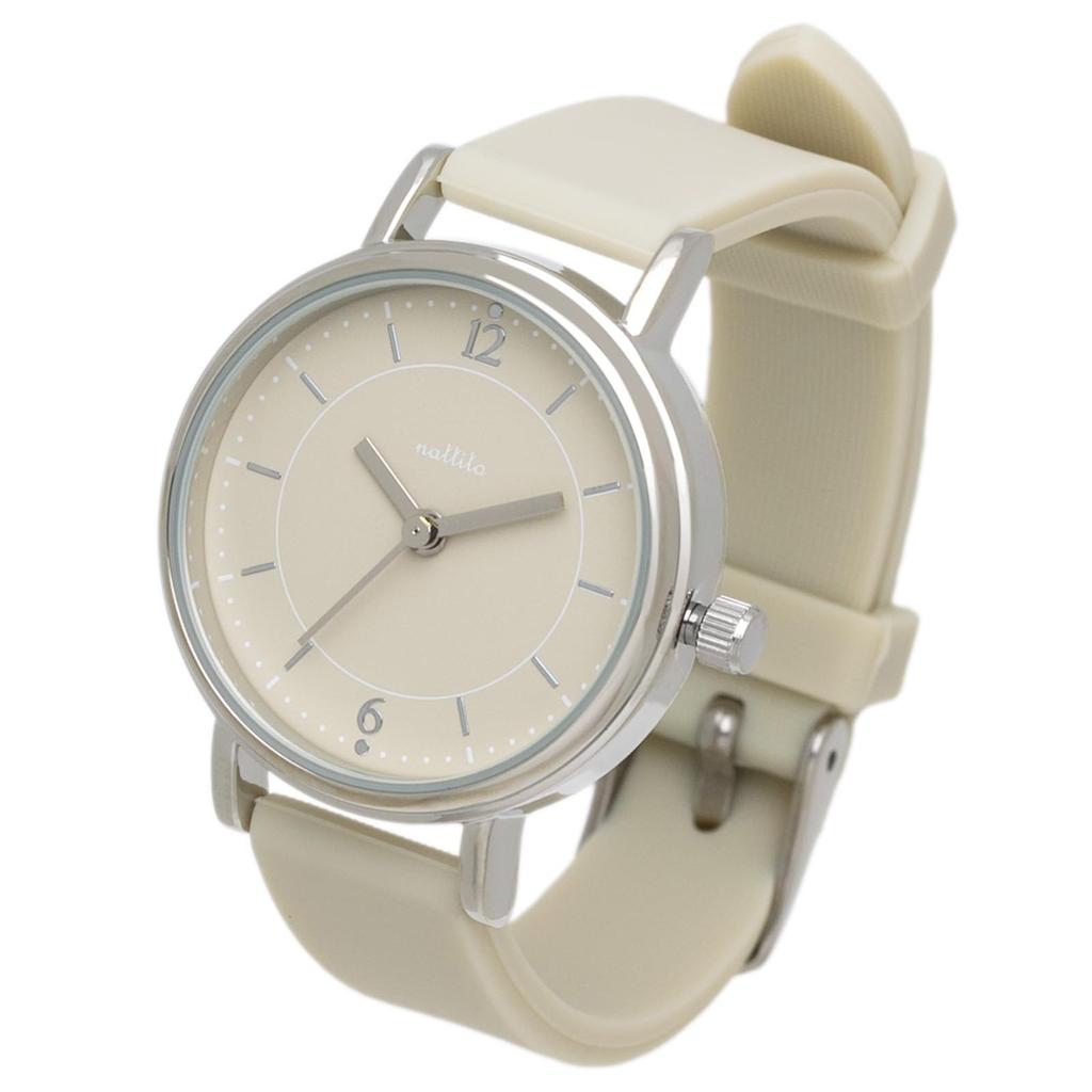 Watch Analog Silicone Belt Laminated Adi Beige [Fieldwork] Women's YM113-1