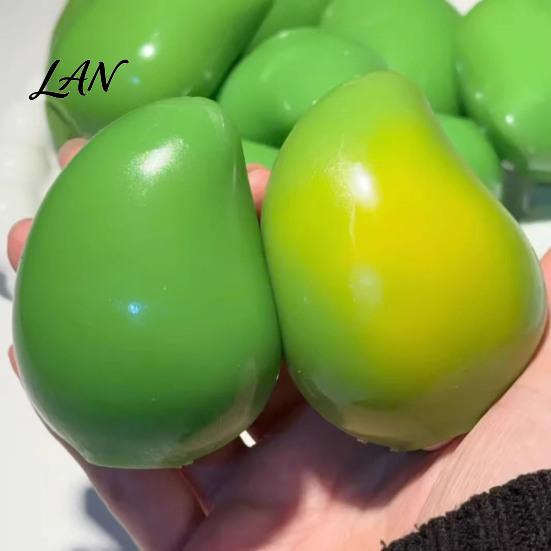 Interactive Sensory Toy Crunchy Mango Squeeze Stress Ball, Color Changing Fidget with Crisp Tactile Reliever Sound, High Elastic Decompression
