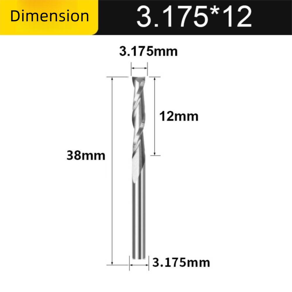 2 Flute Wood End Mill 1/8"(3.175mm) Shank CNC Router Bit Engraving Tools CNC Machining