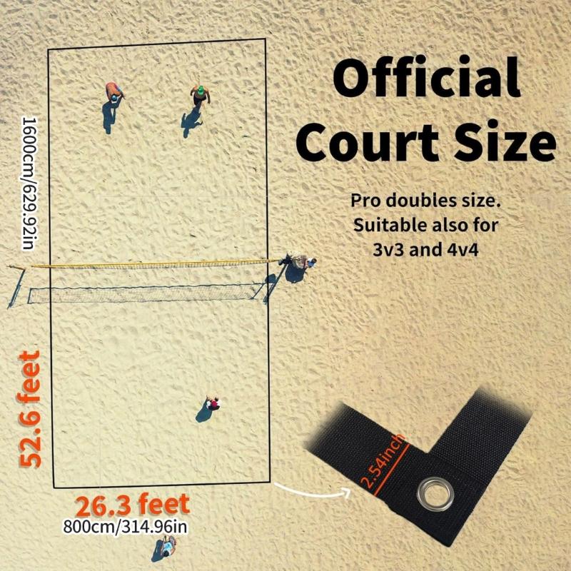 Профессиональная разметка волейбольных площадок для улицы, регулируемая линия границ с песочными якорями, сетчатая сумка, официальный размер